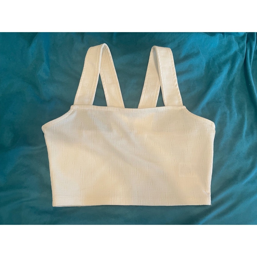 Roxy Crop Top Sleeveless Tank Top Casual Everyday White